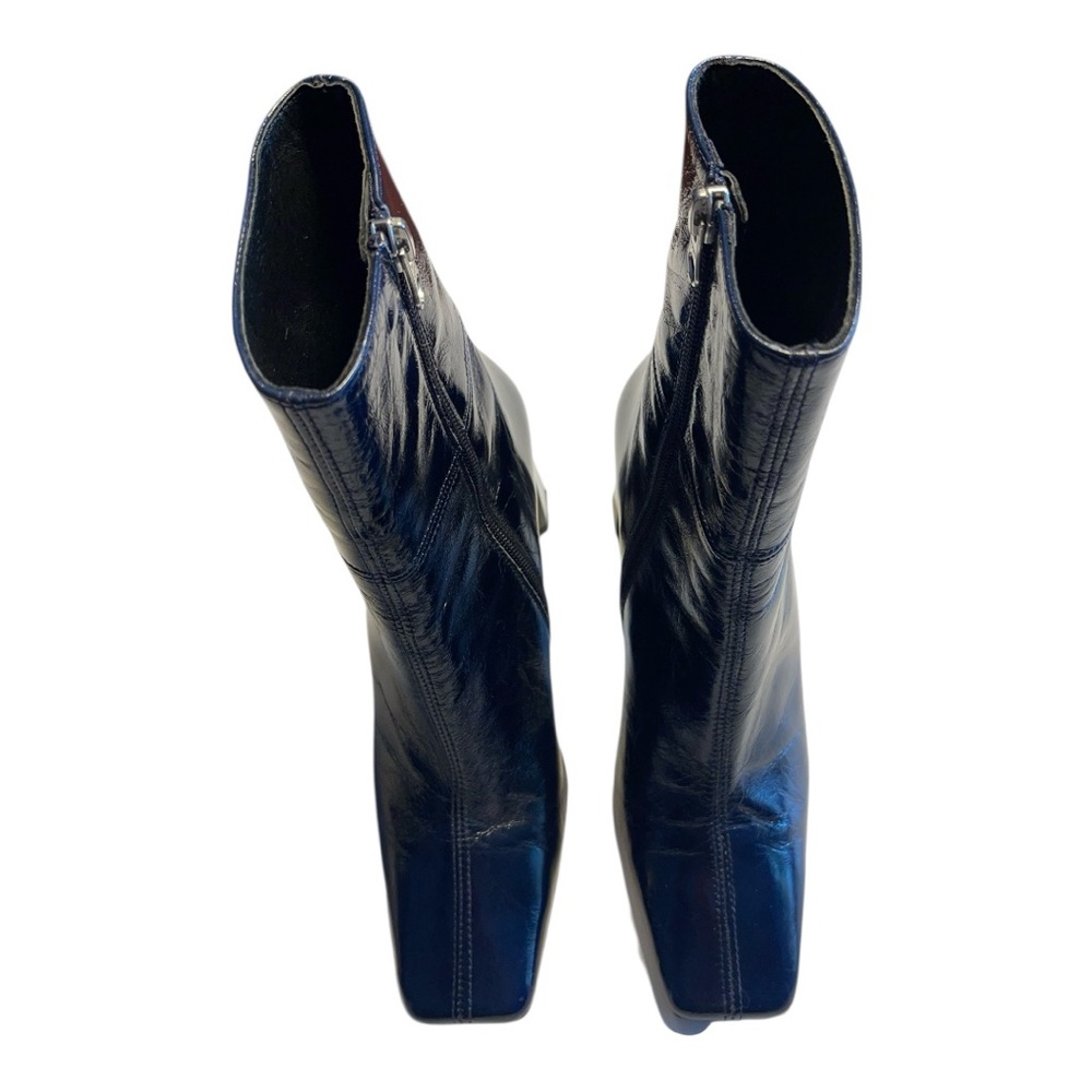L’Intervalle | NAVY Patent leather ankle boots - Picture 8 of 11